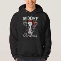 Mooey Christmas Santa Christmas Lights Cow Lovers