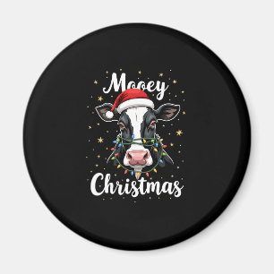 Mooey Christmas Santa Christmas Lights Cow Lovers Magnet