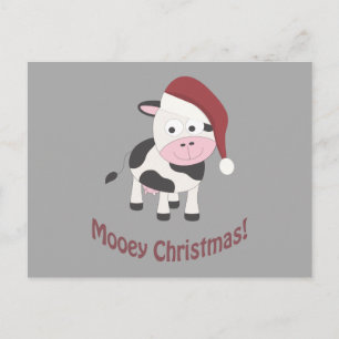 Mooey Christmas! Santa Cow Holiday Postcard