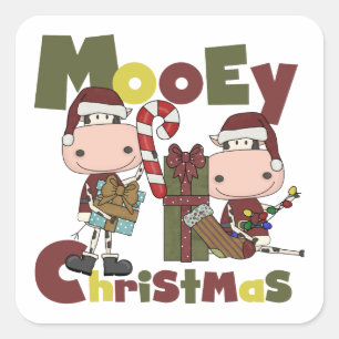 Mooey Christmas Square Sticker