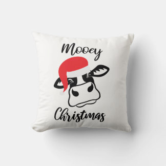 Mooey Christmas Throw Pillow Cover