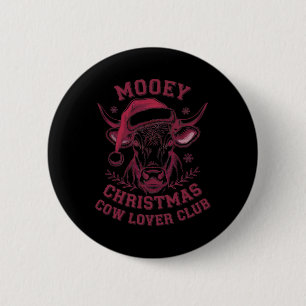 Mooey Christmas Western Cow Lover Club Xmas Season 6 Cm Round Badge