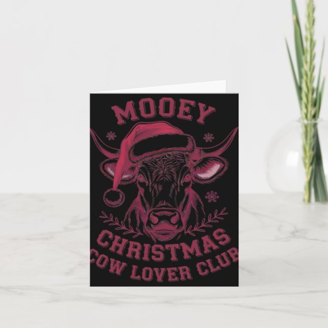 Mooey Christmas Western Cow Lover Club Xmas Season Card (Front)