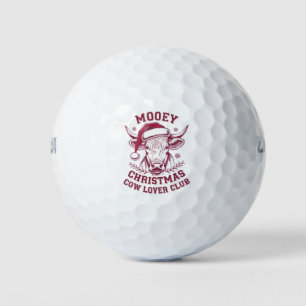 Mooey Christmas Western Cow Lover Club Xmas Season Golf Balls