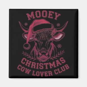 Mooey Christmas Western Cow Lover Club Xmas Season Magnet