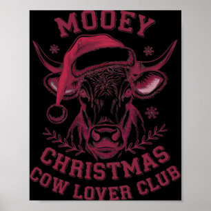 Mooey Christmas Western Cow Lover Club Xmas Season Poster