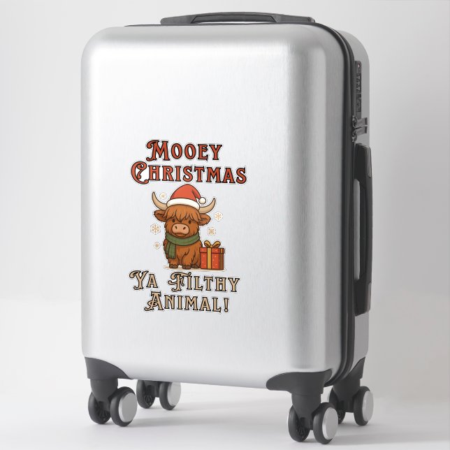 Mooey Christmas Ya Filthy Animal Sticker (Suitcase)