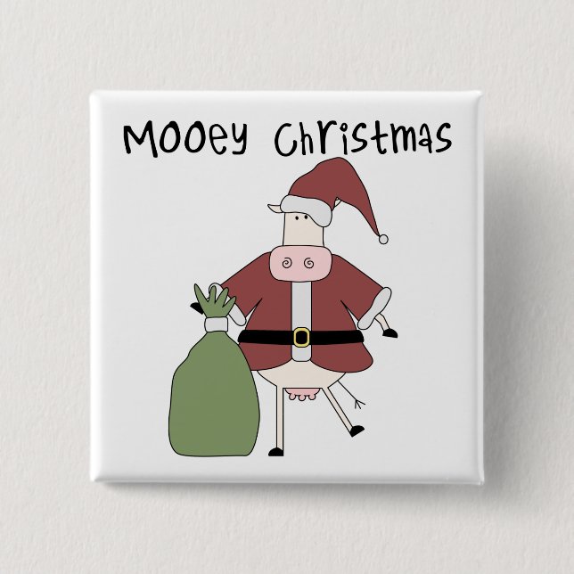 Mooey Cow  Christmas Tshirts and Gifts 15 Cm Square Badge (Front)