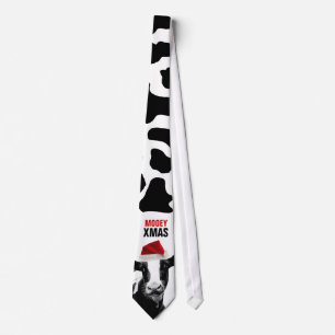 Mooey Xmas Christmas Santa Cow Tie