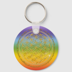 Moola Mantra / Blume Des Lebens chakren color Key Ring