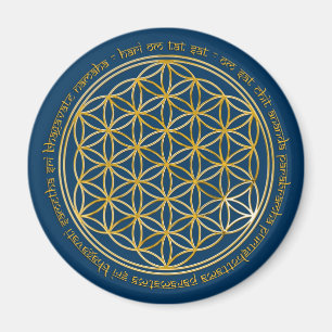Moola Mantra / Blume Des Lebens darkblue Magnet