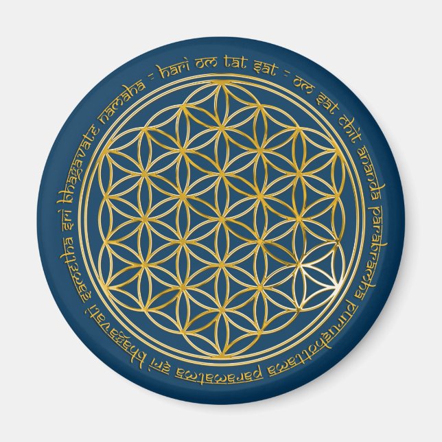 Moola Mantra / Blume Des Lebens | darkblue Magnet (Front)