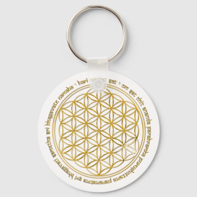 Moola Mantra / Blume Des Lebens Key Ring (Front)
