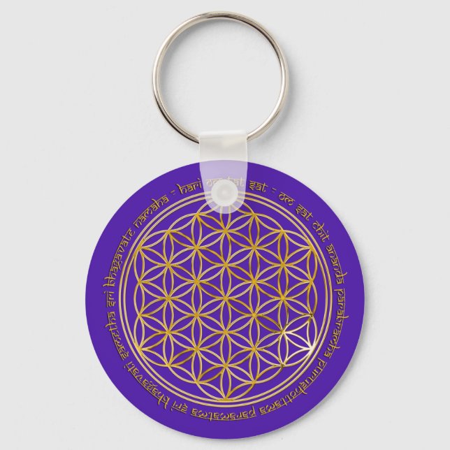 Moola Mantra / Blume Des Lebens | violet Key Ring (Front)