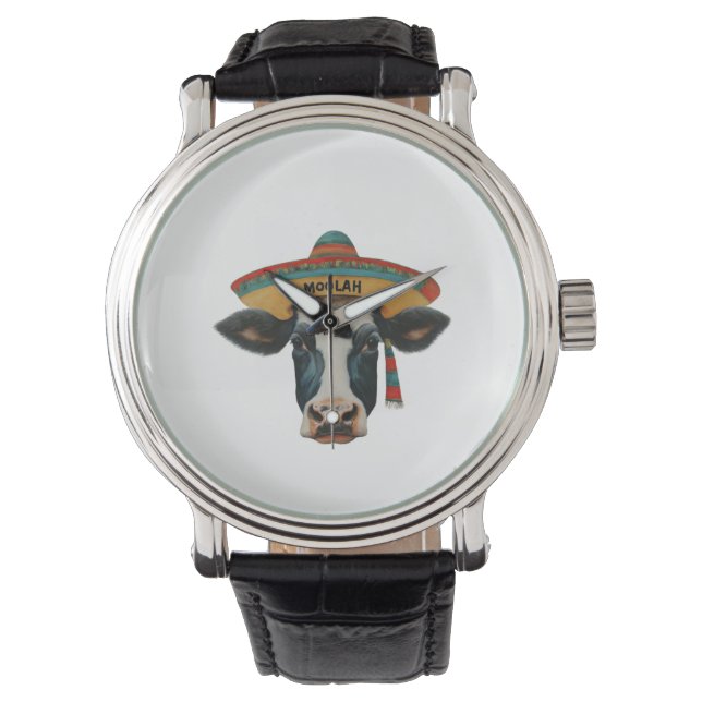  Moolah Makes Mirth graphic tee cow UFO eWatch  Watch (Front)