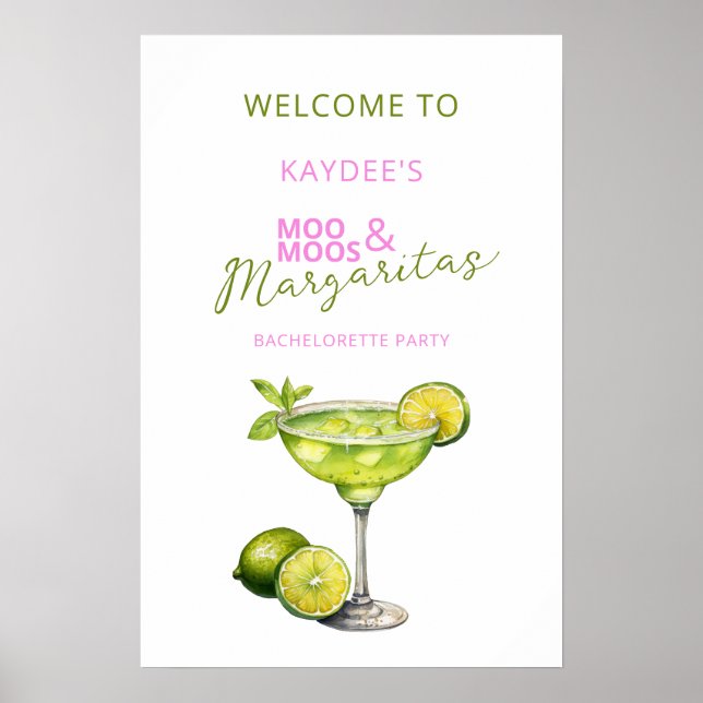 MooMoos & Margaritas Bachelorette Welcome Sign (Front)