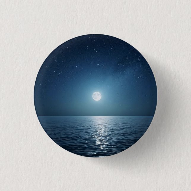 Moon 3 Cm Round Badge (Front)