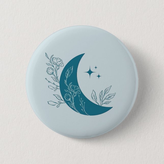 Moon 6 Cm Round Badge (Front)