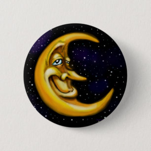 Moon 6 Cm Round Badge