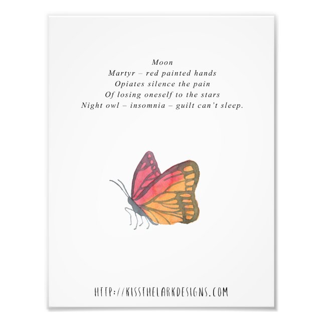 Moon - 8.5 x 11 Poetry Printable Photo Print (Front)