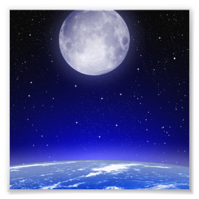 Moon Above Earth Photo Print (Front)