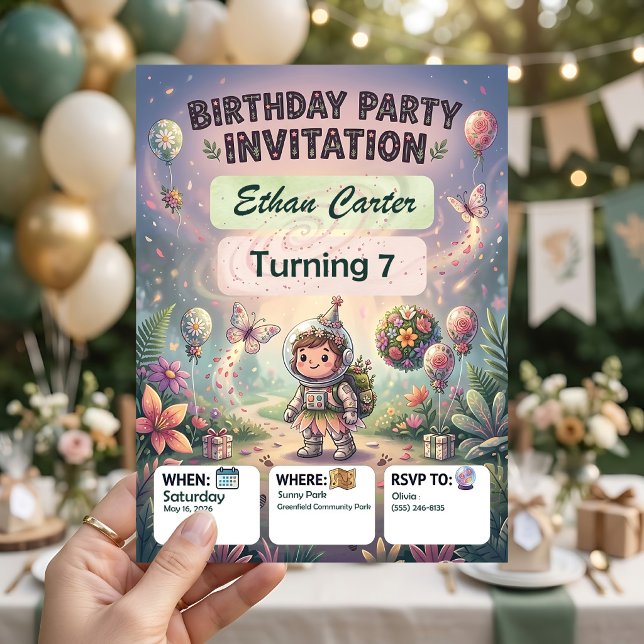 Moon Adventure Birthday Invitations Customisable Z (Creator Uploaded)