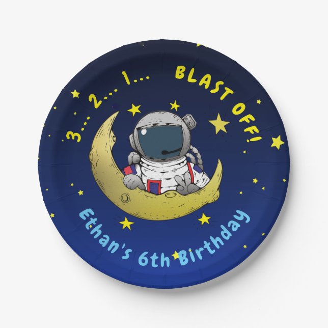Moon Adventure Paper Plate (Front)