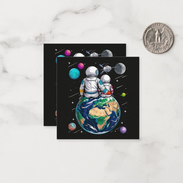 Moon And Astronaut Card (Front/Back In Situ)