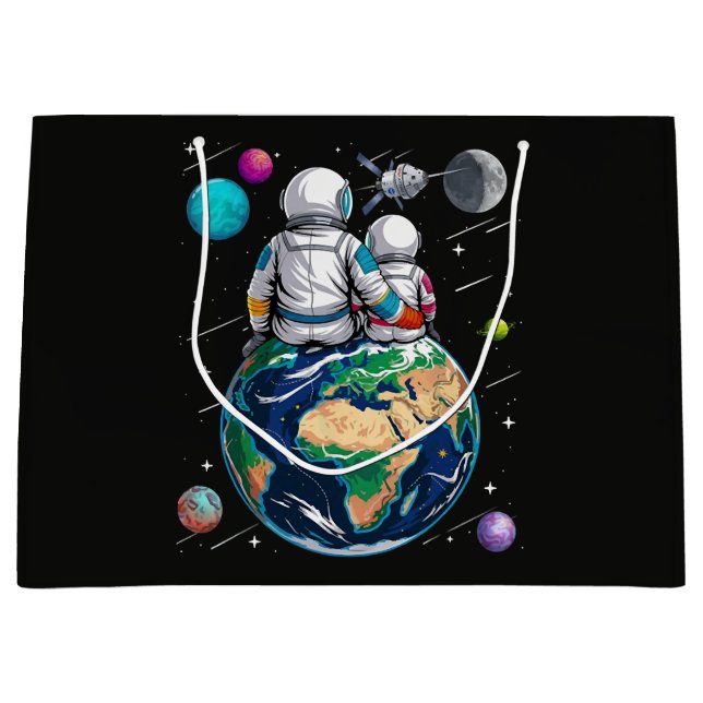 Moon And Astronaut Large Gift Bag (Front)