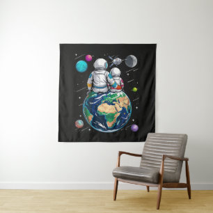 Moon And Astronaut Tapestry