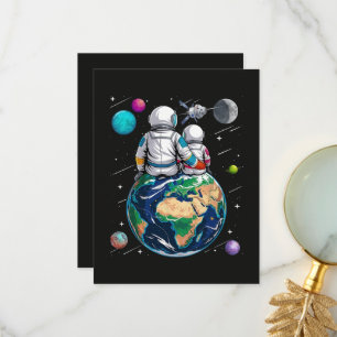 Moon And Astronaut Thank You Card