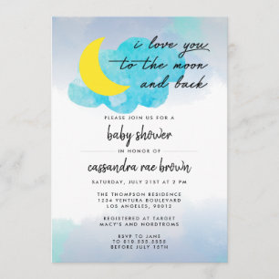 Moon and Back Baby Shower Invitation