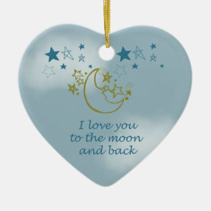 Moon and Back Ceramic Tree Decoration