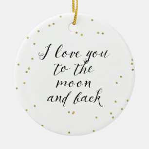 Moon and Back Gold Confetti Ceramic Tree Decoration