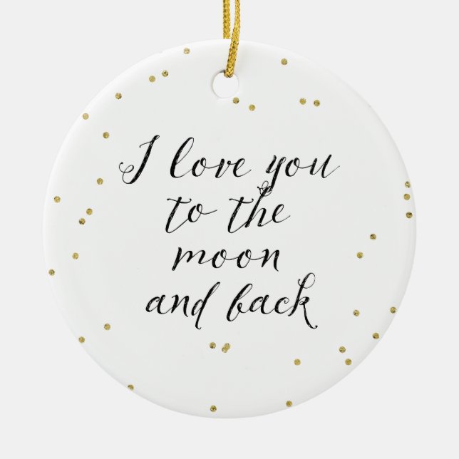 Moon and Back Gold Confetti Ceramic Tree Decoration (Front)