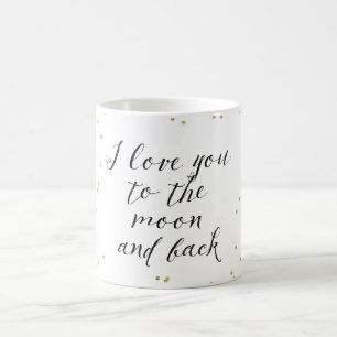 Moon and Back Gold Confetti Coffee Mug