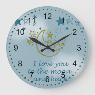 Moon and Back Large Clock