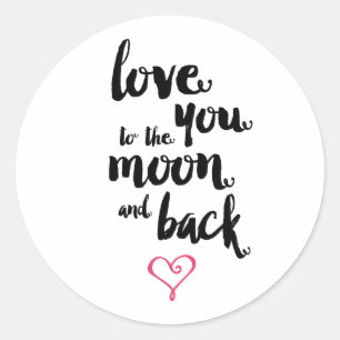 Moon and Back   Valentine's Day Sticker