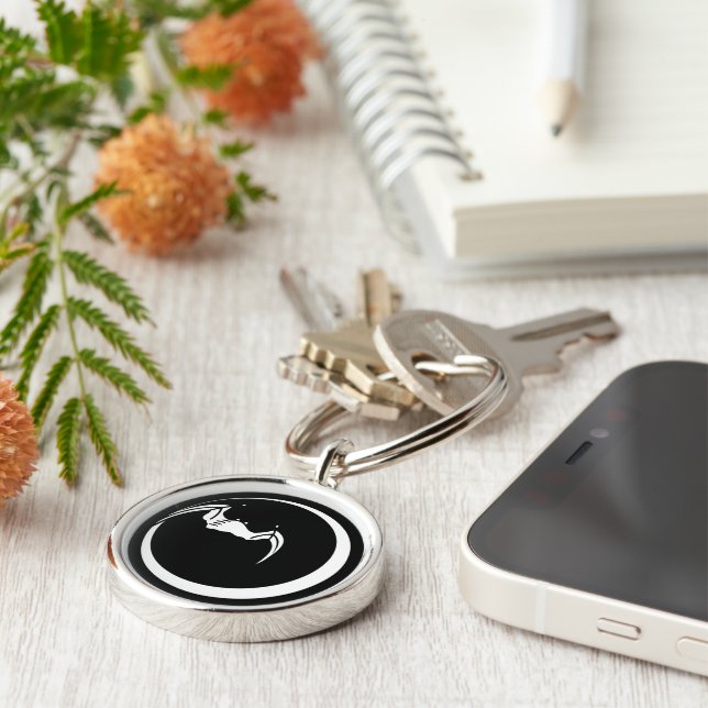 Moon and bat key ring (Side)