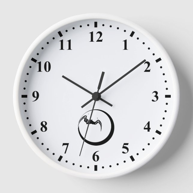 Moon and Bat Wall Clock (Front)