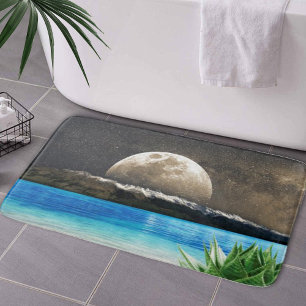 Moon And Beach Bath Mat