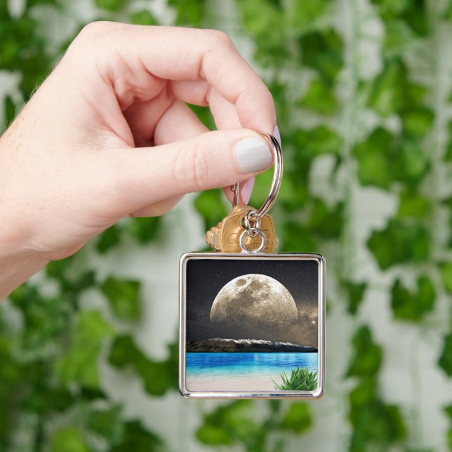 Moon And Beach Key Ring (Hand)