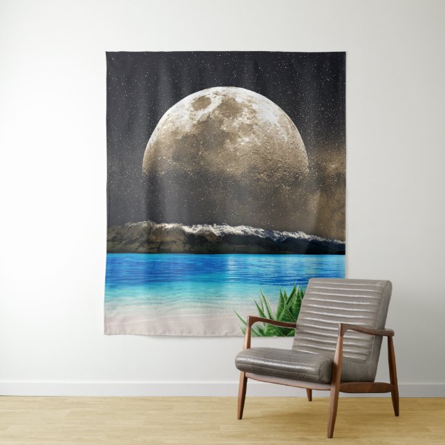 Moon And Beach Tapestry (In Situ)