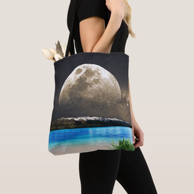 Moon And Beach Tote Bag (Close Up)