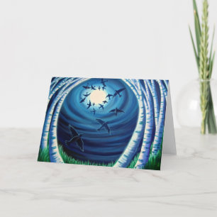 Moon and Birds Card, Ascending Card