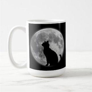 Moon and Black cat Coffee Mug