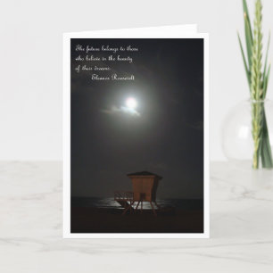 moon and cabin and quote card