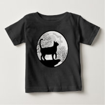 Moon and Cat Night Wilderness Silhouette