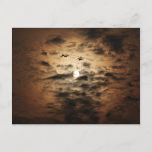 Moon and Cirrus Clouds Postcard