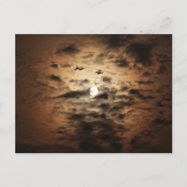 Moon and Cirrus Clouds Postcard (Front)